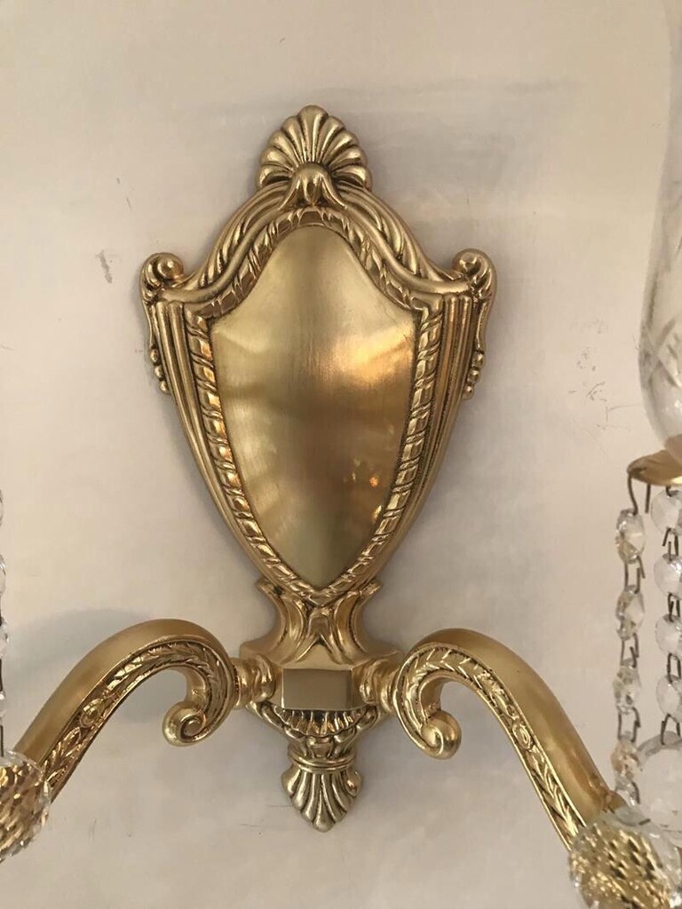 Özkristal Avize Pirinç Döküm Kristal Aplik - 6
