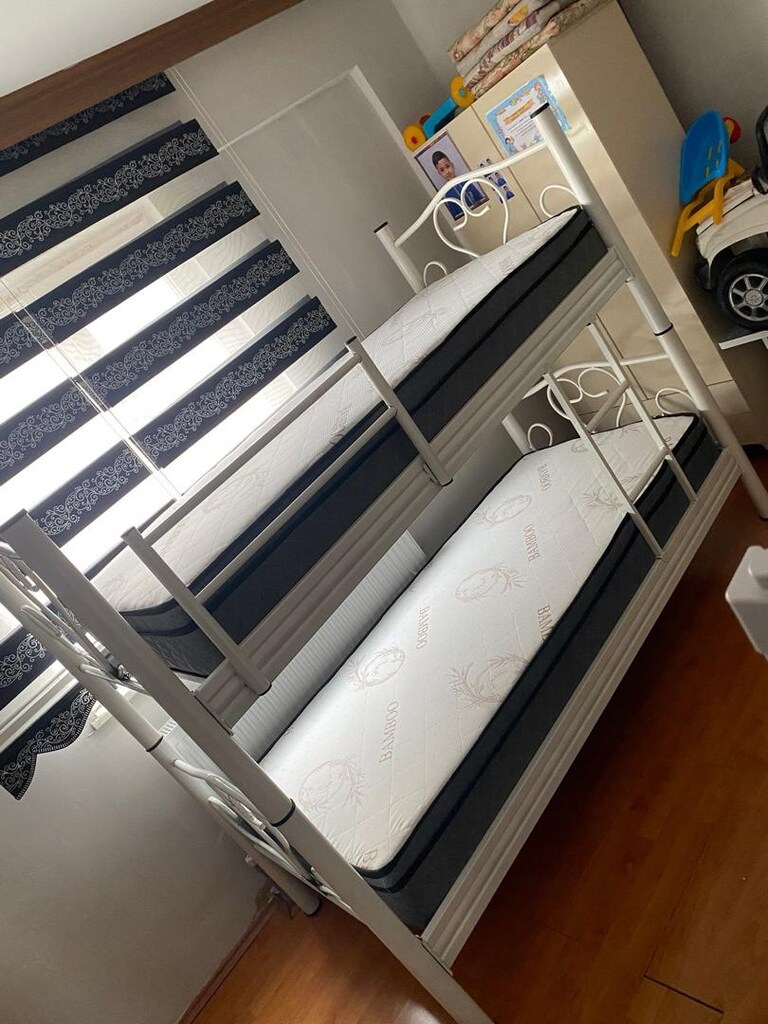 çift katlı korumalı demir ranza 2 adet petli yatak - 5