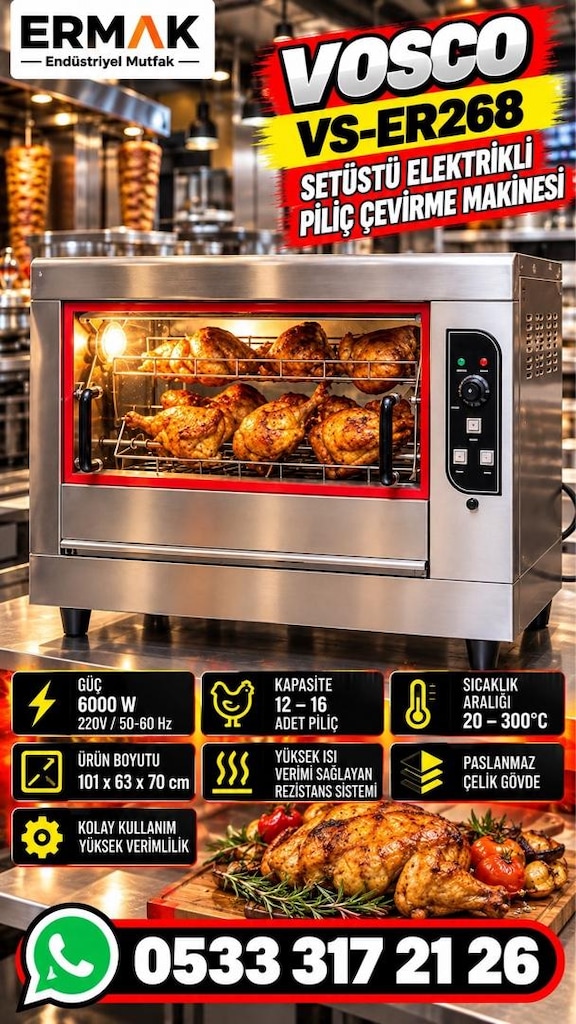 VOSCO 12-16 LI SETÜSTÜ ELEKTRİKLİ PİLİÇ ÇEVİRME MAKİNESİ - 4
