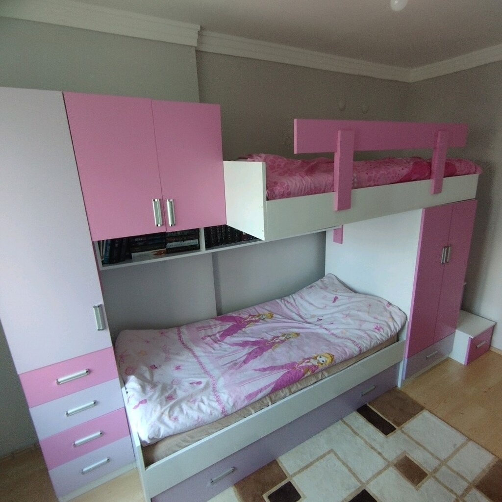 ÖZEL TASARIM 3 YATAKLI RANZA TAKIMI DOLAPLI,KİTAPLKLI,DEPOLMA ALANLI - 6