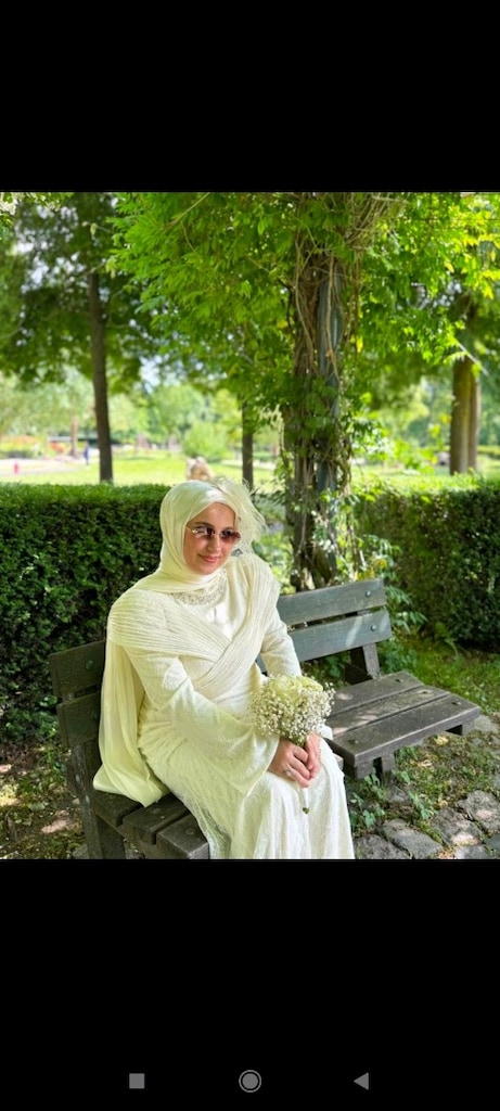 nikah elbisesi şapka şal dahil tesettür abiye - 4