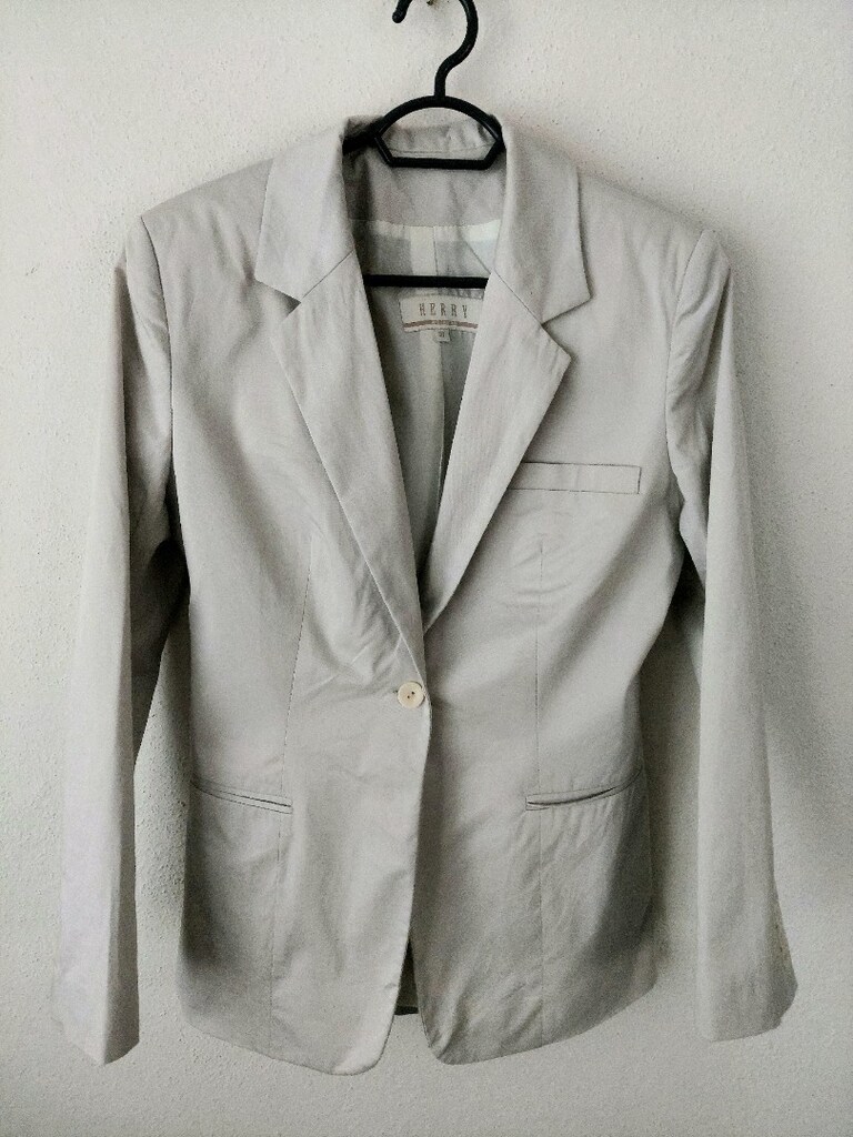 HERRY bayan Bej renk uzun blazer ceket - 2