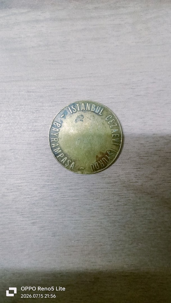 1973 yılında basılmış bir İstanbul Bayrampaşa Cezaevi İşyurdu jetonu - 2