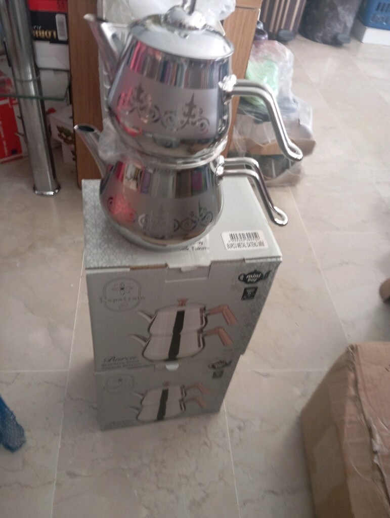 papatyam burcu çelik saplı mini çaydanlık takımı - 3