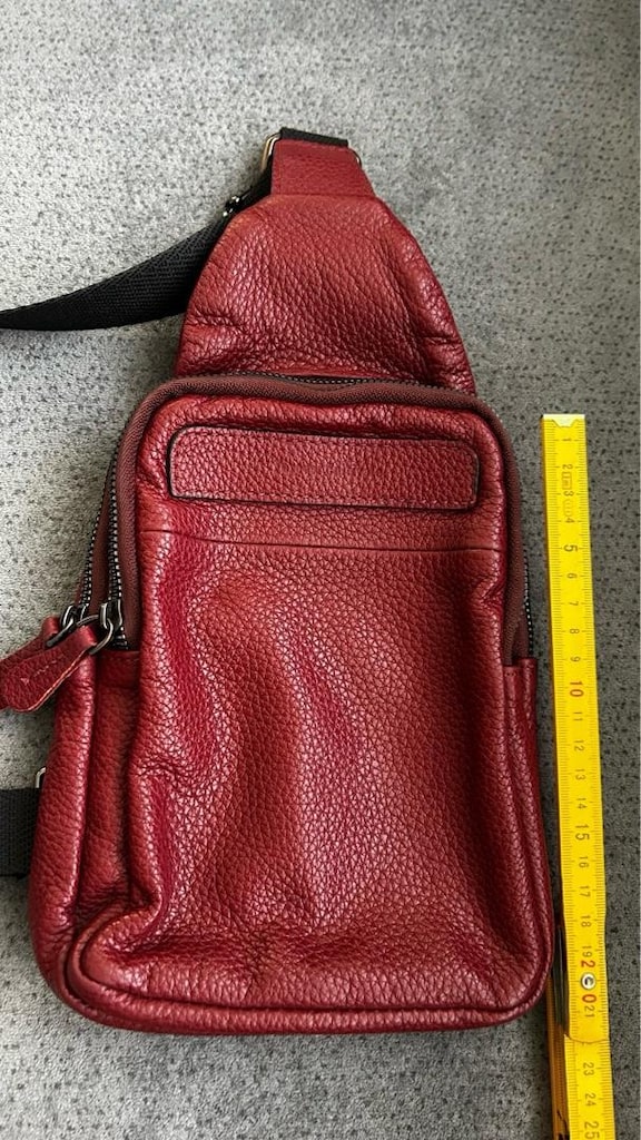 KIRMIZI deri bodybag erkek kadin çanta - 6