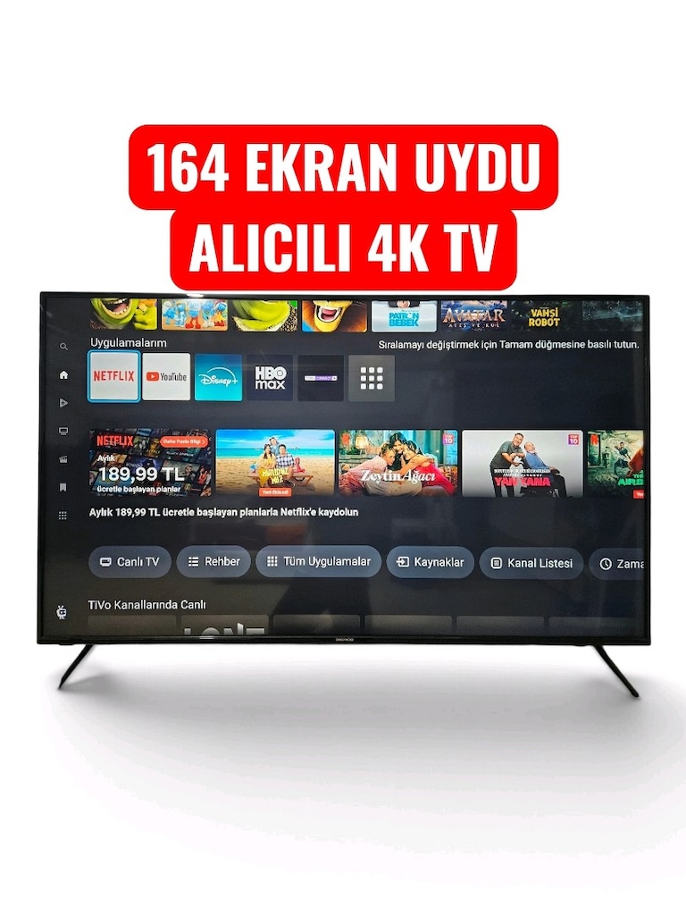 DAEWOO 164 EKRAN UYDU ALICILI 4K LED TV