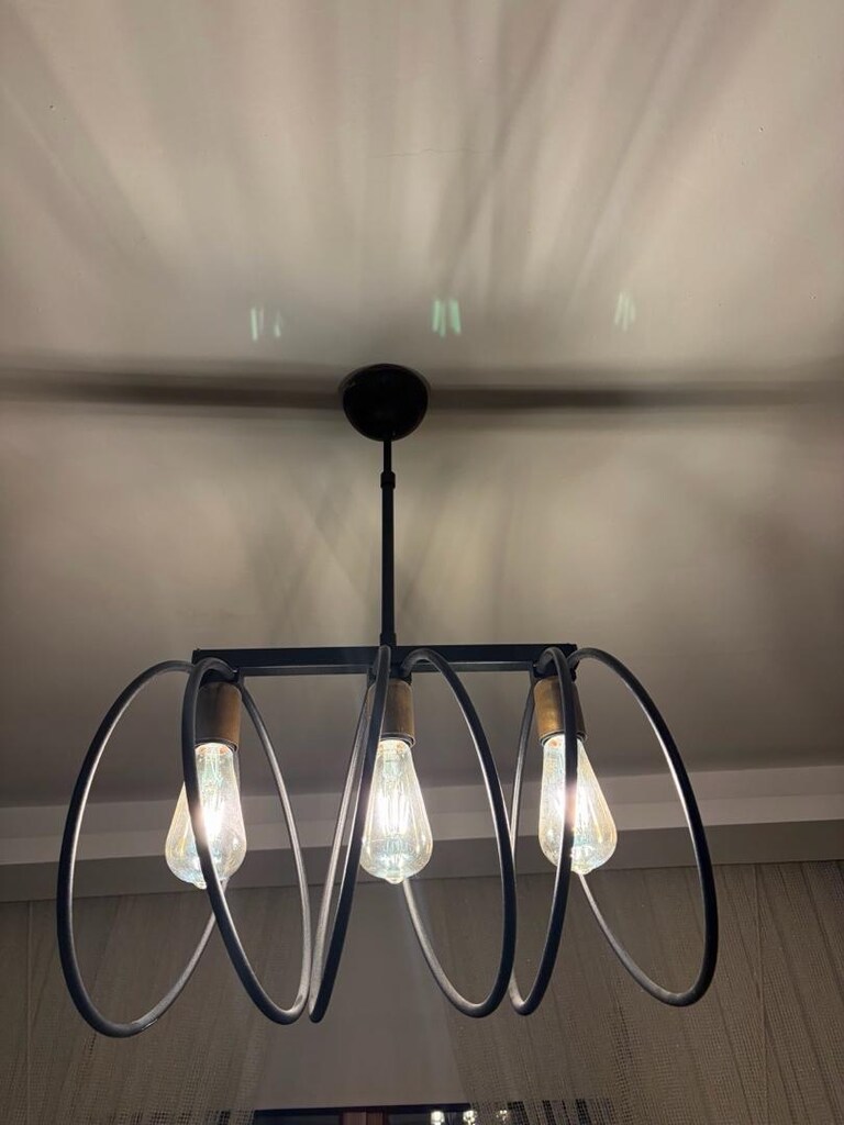 modern rustik 3 lü siyah avize - 5