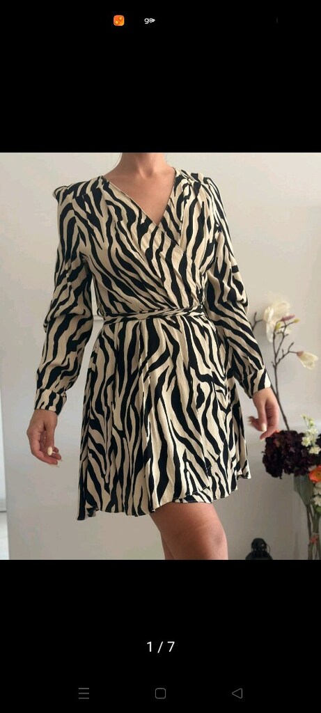 Bsl zebra desenli elbise - 3