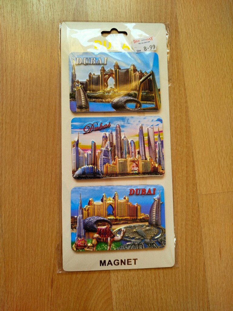 Sıfır etiketli buzdolabı mıknatıslar Dubai'den alındı. Dubai Burj Khal - 2