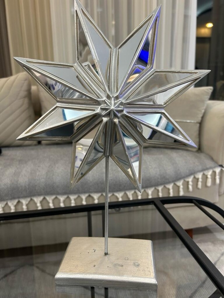 39 cm aynalı yıldızlı dekoratif aksesuar - 3