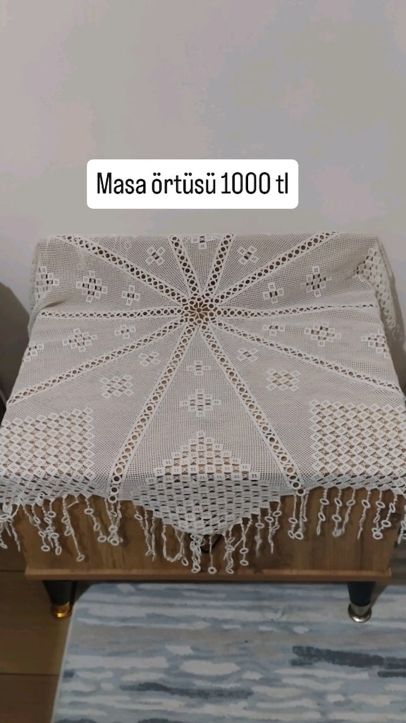 çeyizlik, günlük masa örtüsü,el örgüsü - 2