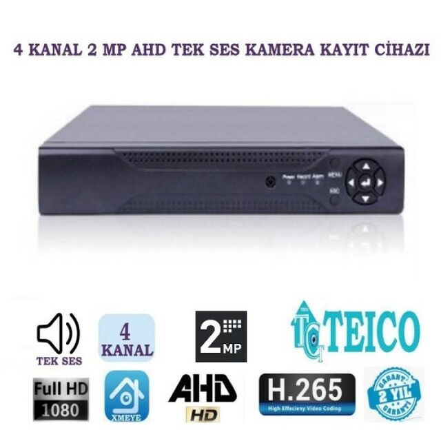 2 Mp 4 Kanal Kayıt Cihazı Xmeye Dvr Teico-7124