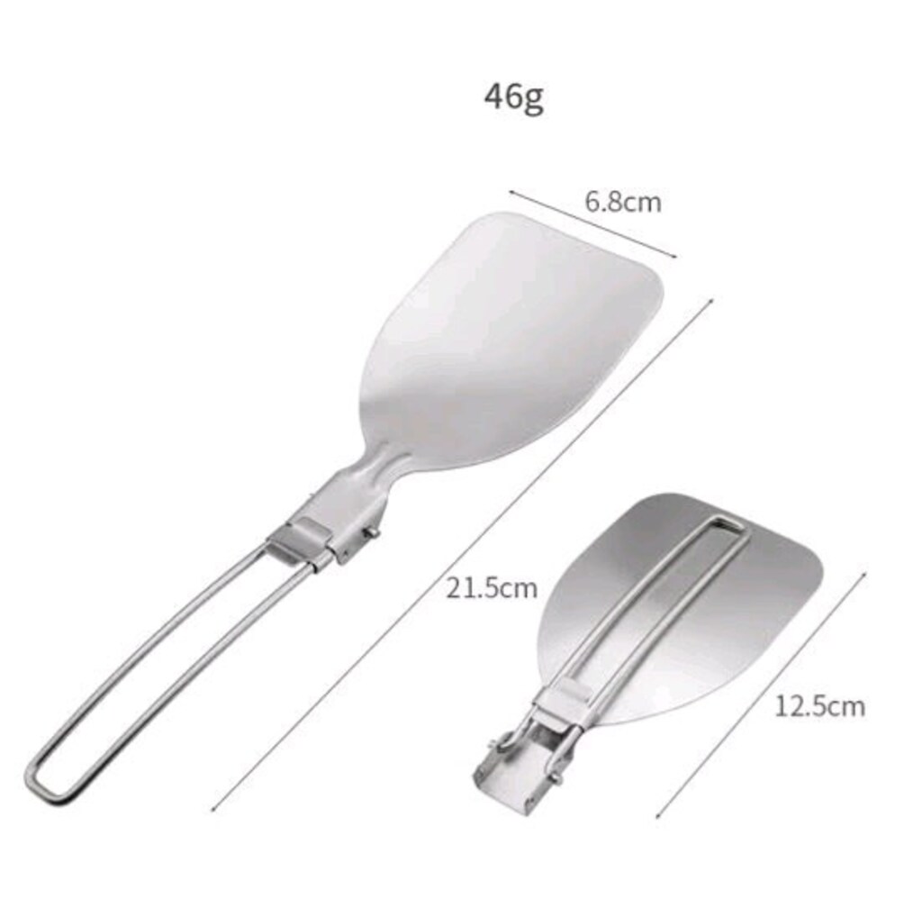 sıfır paslanmaz çelik katlanır spatula kamp outdoor buscraft - 2