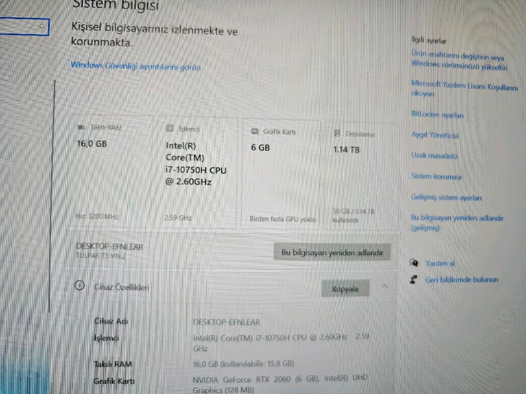 Monster T5 v19.2 i7 10750H RTX 2060 16GB Ram 256GB SSD 1TB Harddisk - 6