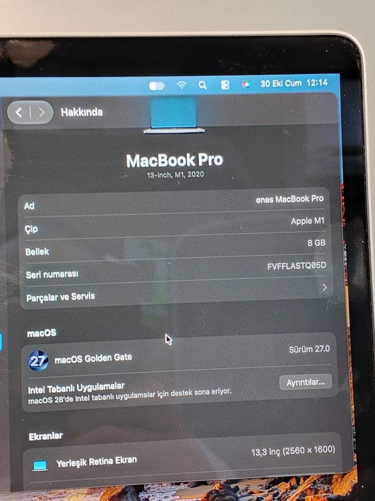 MacBook Pro M1 8/256 Pil :90 HATASIZ - 2