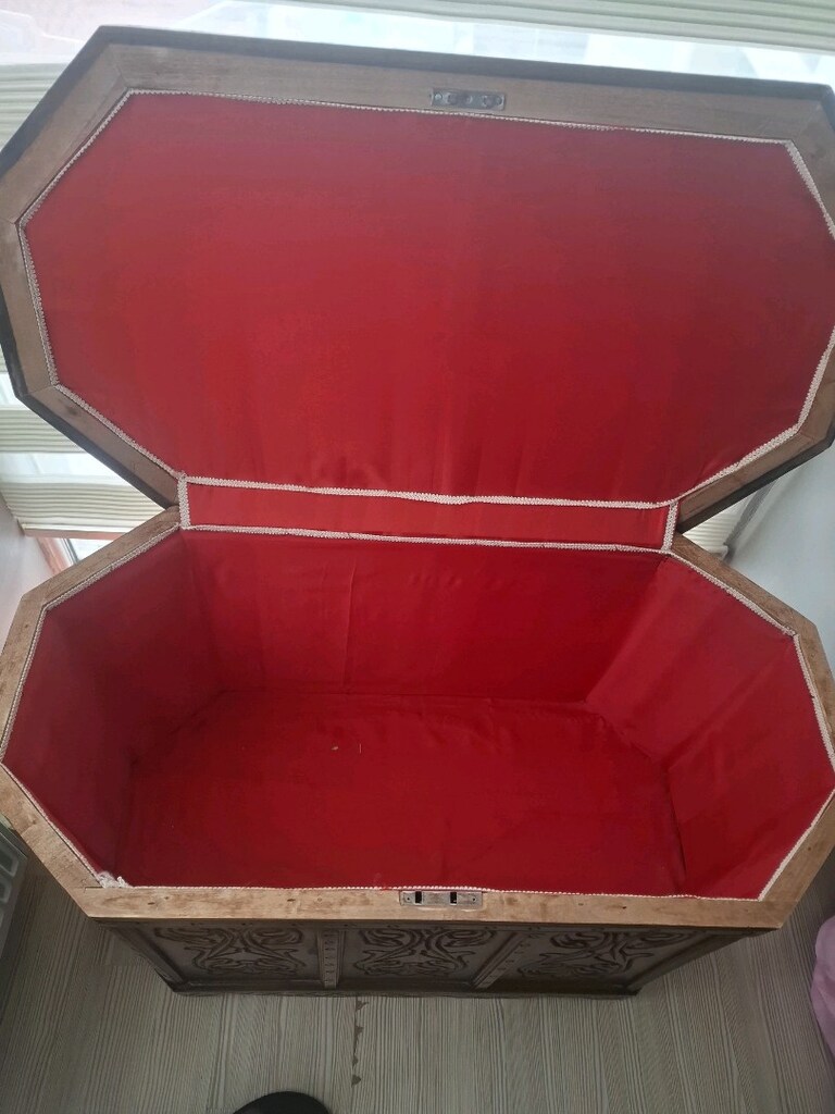 Ahşap oymali çeyiz sandığı - 3