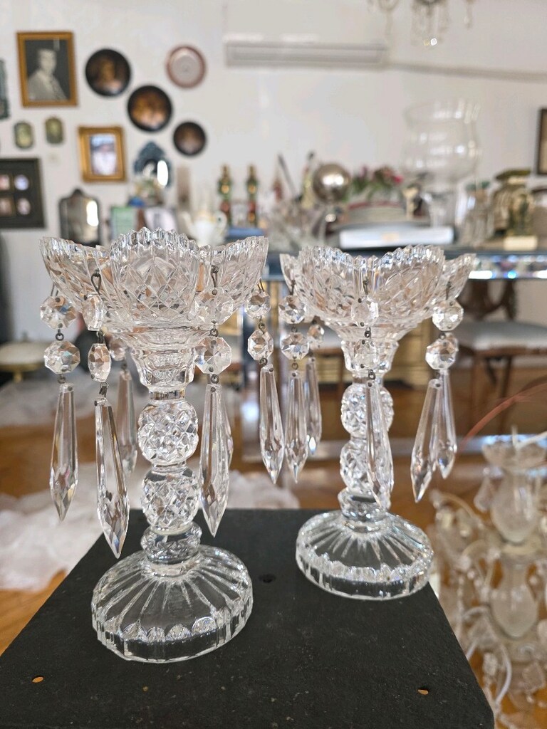 Antika Bohemia Kristal Şamdan Mumluk Takım - 2