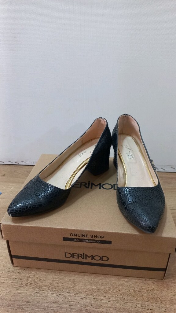 Siyah Deri Stiletto Ayakkabı - 6