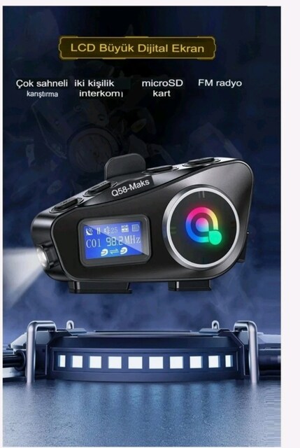 intercom Bluetooth 5.3 radyolu, fenerli