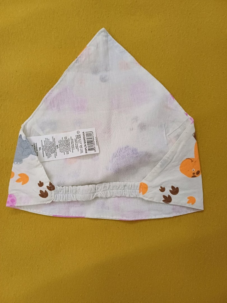Renkli Dinozor Desenli Bebek Bandana Şapka - 2
