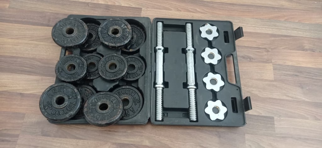 Andy 20 Kg Çantalı Dambıl Seti Döküm Plaka Barlı Takım - 4