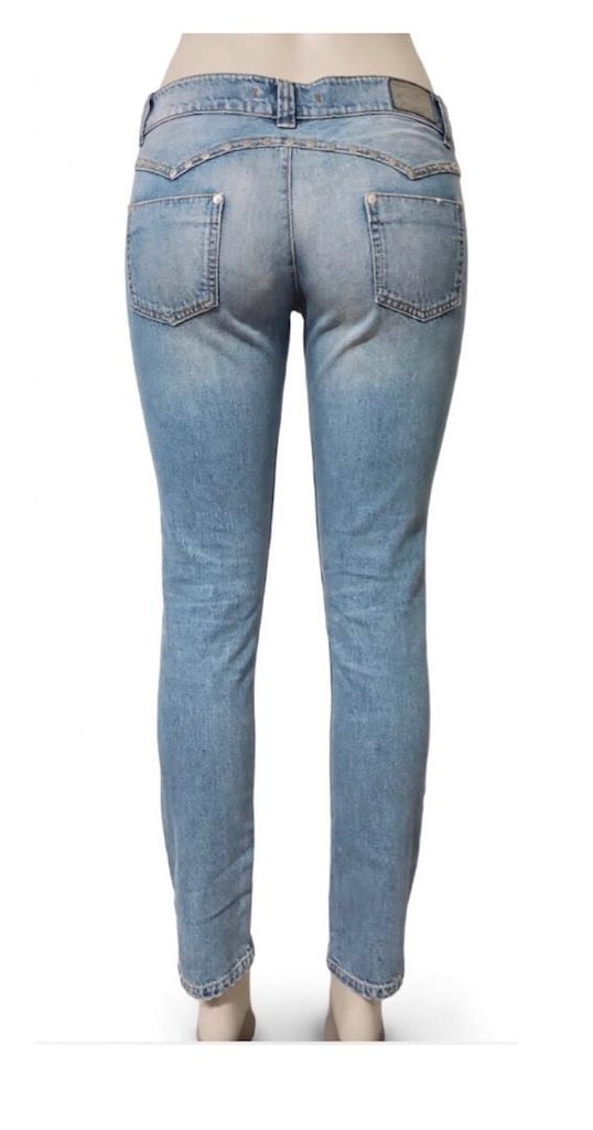 Metal Taşlı Kadın Kot Pantolon - 2
