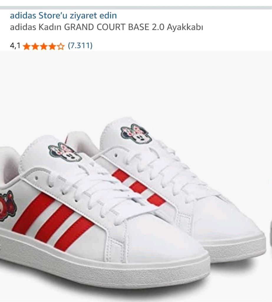 Adidas Grand Court Base 2.0 Disney Kadın Spor Ayakkabı –43 NUMARA - 2