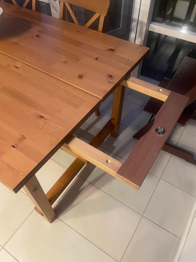 NORDVİKEN açılır yemek masası, 4 sandalye antika vernik, 4-6 kişilik - 2