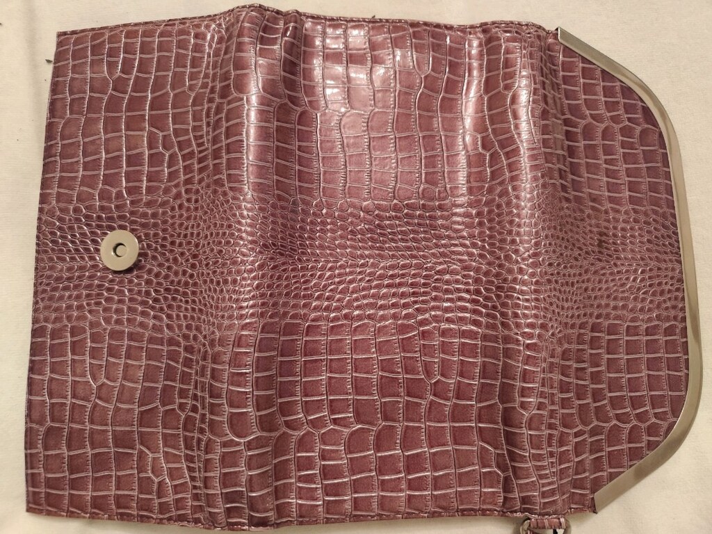 YILAN DERİ GÖRÜNÜMLÜ CLUTCH EL ÇANTASI lila mor - 2