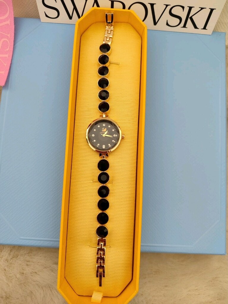 Swarovski Gold Siyah Taşlı Saat - 2