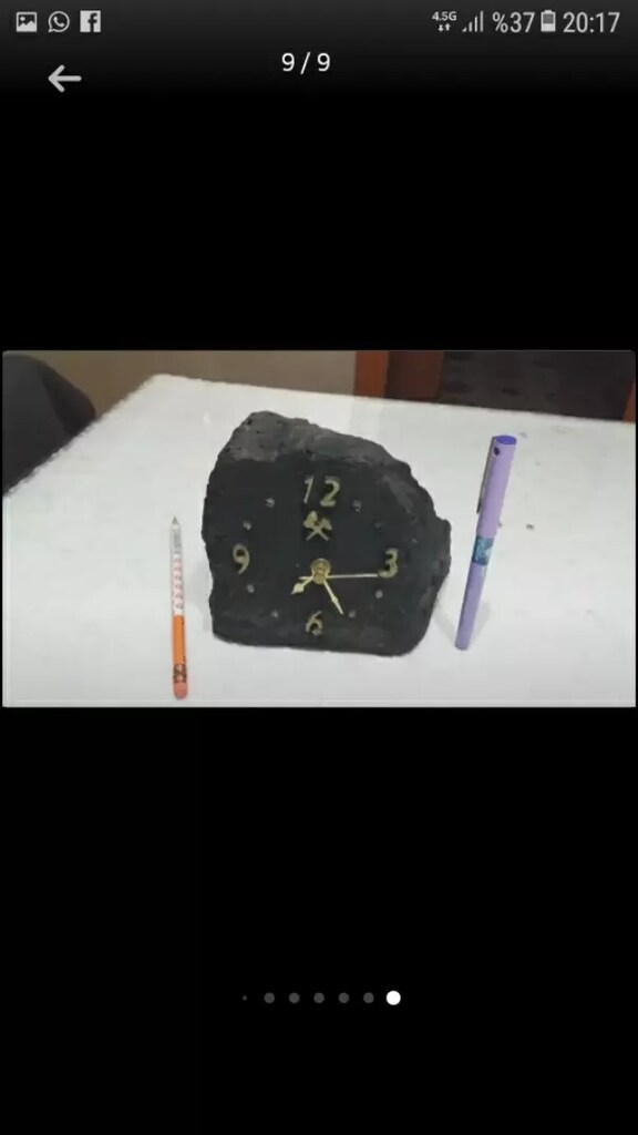 Saat masa dekoratif taşkömürü görünümlü - 9