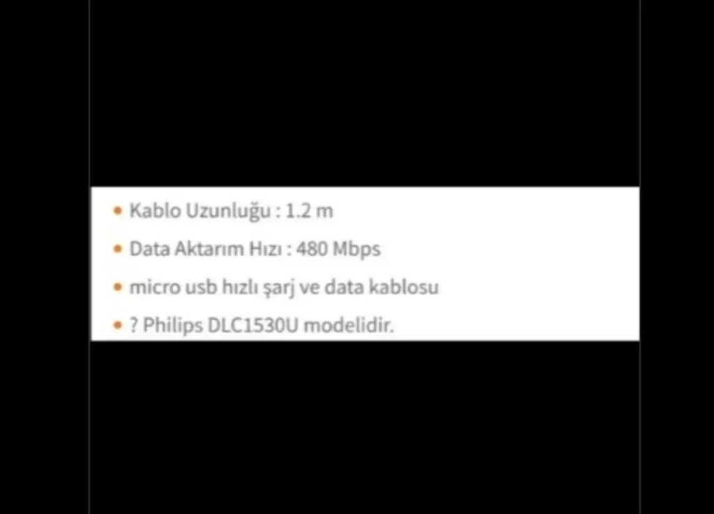 Philips micro usb orjinal şarj kablosu - 2