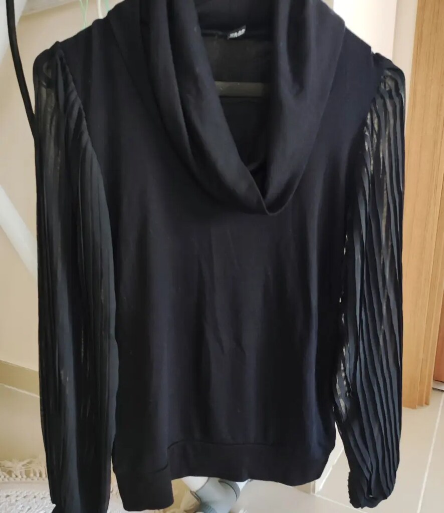 TÜL PİLELİ KUMAŞ Mix ŞİFON KOL BLUZ S zara mudo hm twist - 2