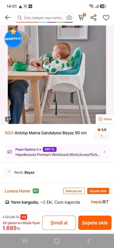 çok temiz mama sandalyesi - 2