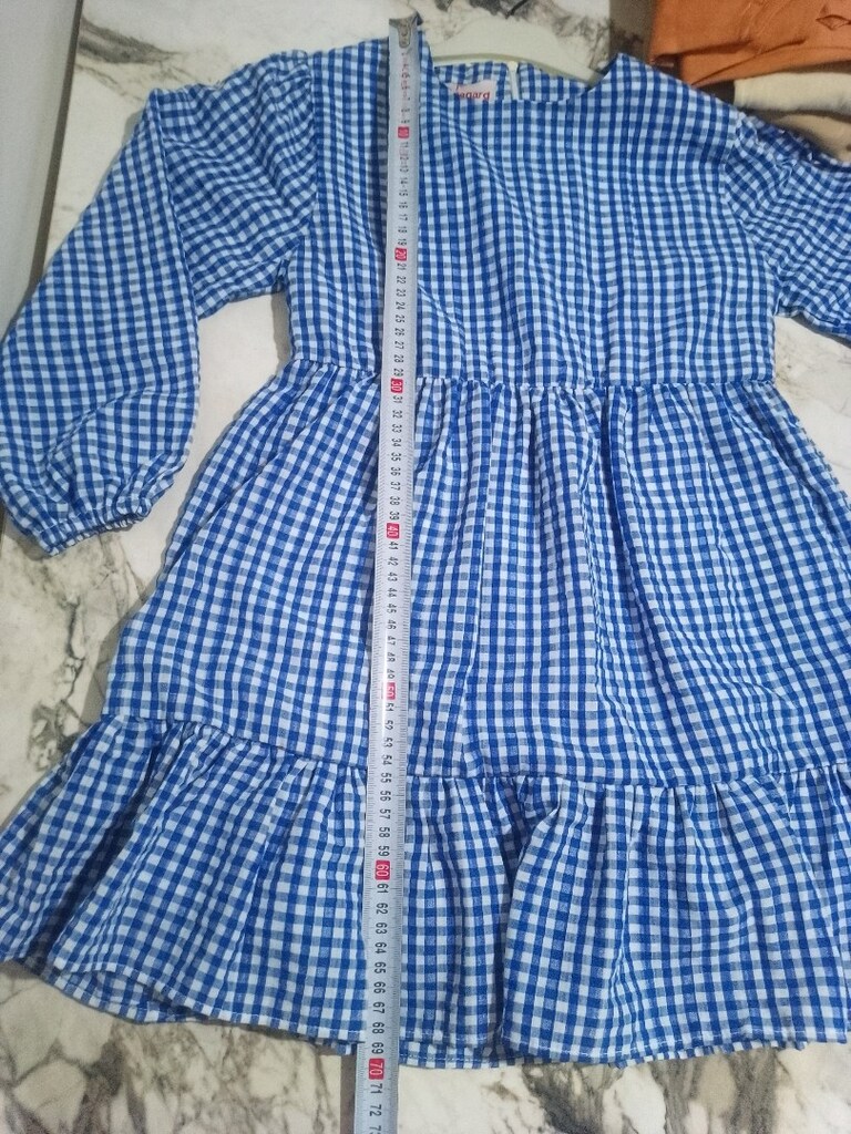 potikareli kız çocuk keten elbise - 6