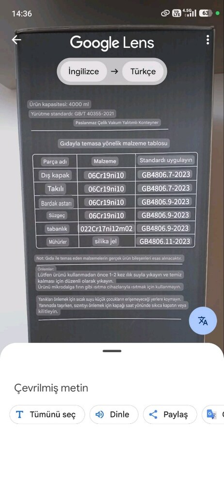 COLUMBİA 4 LİTRE KAMP/ DAĞCI/PİKNİK TERMOSU { 72 saat} - 7