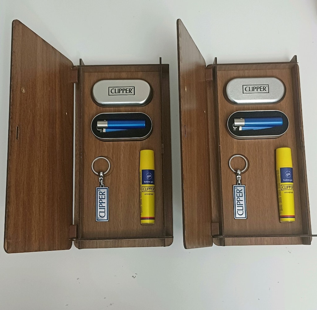 Orjinal 2 Adet Clipper Mavi Taşlı Çakmak Seti - 2