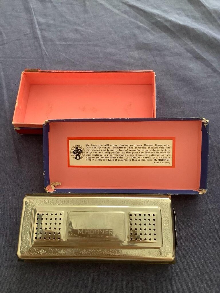 Vintage TRIUMPH M. Hohner Çift Taraflı Mızıka Kutusunda - Alman Malı - 2