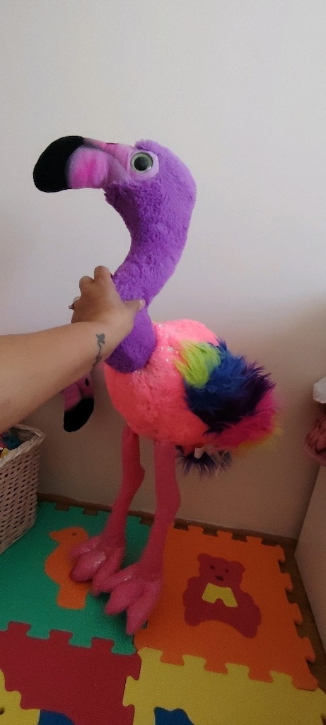2 adet Renkli 70 cm peluş flamingo - 6