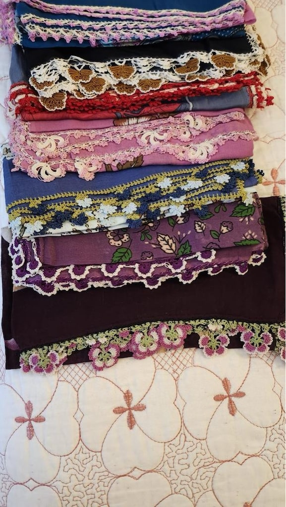 El Emeği İğne Oyalı Yazma,tülbent Çeyizlik, Sıfır.Fabrikasyon değildir - 8