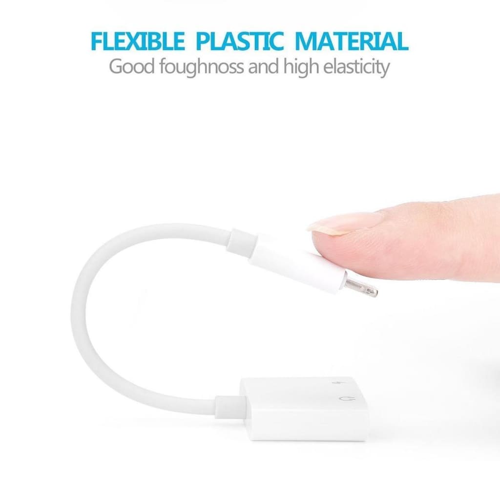 Iphone Lightning Kulaklık Şarj Çevirici Dönüştürücü Adaptör Aux Kablo - 7