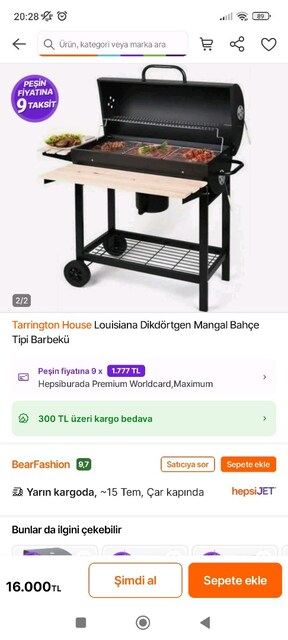 Tarrington House Louisiana Barbekü – 2 Kez Kullanıldı, Yeni Gibi