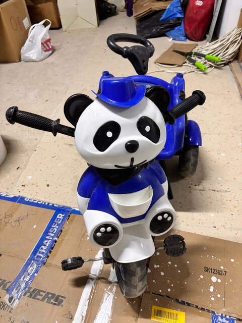 Panda Figürlü İtmeli 3 Tekerlekli Çocuk Bisikleti – Kemerli