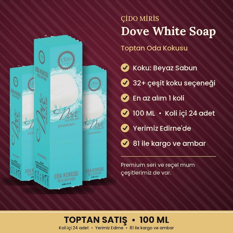 ÇİDO MİRİS DOVE WHİTE SOAP ODA KOKUSU 100ML TOPTANCIDAN - 2