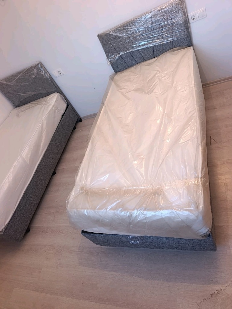 İmalattan Sıfır keten kumaş solid eko tek kişilik baza başlık yatak - 2
