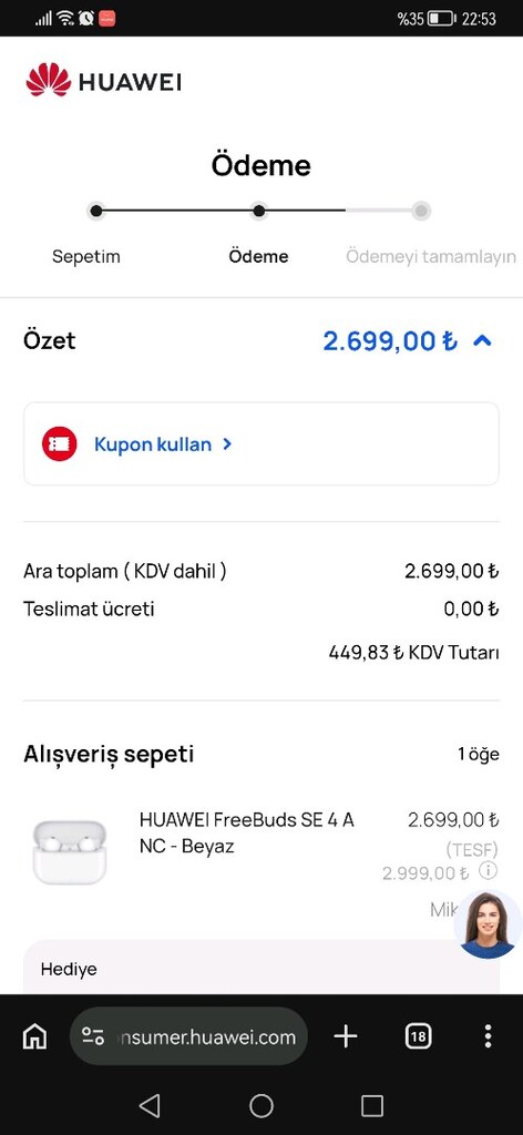 HUAWEI Freebuds SE 4 ANC kablosuz kulaklık - 4