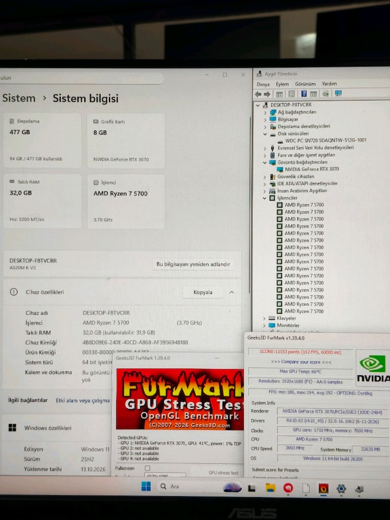 RTX 3070 RYZEN 7 5700 32GB RAM 512GB M2SSD 650W AKVARYUM OYUNCU - 11
