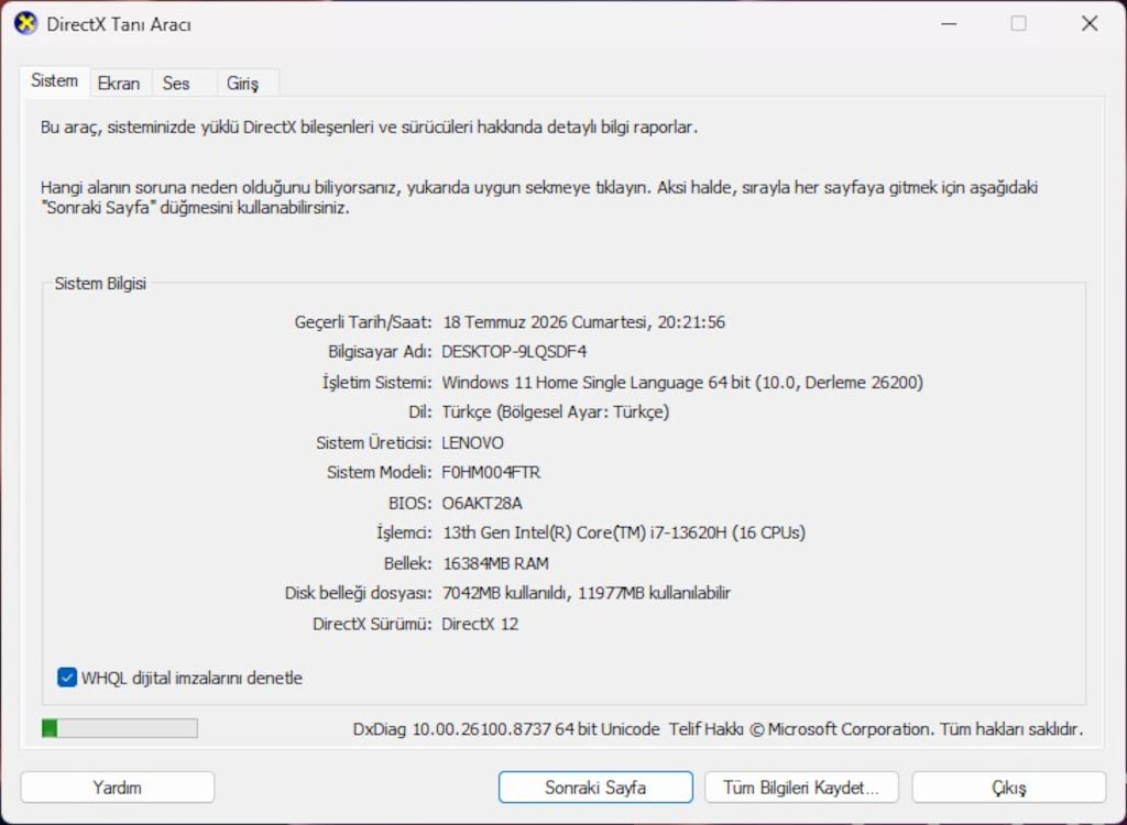 LENOVO AİO İ7-13620H 16 GB RAM 512 SSD 44 AY LENOVO TR GARANTİLİ - 8