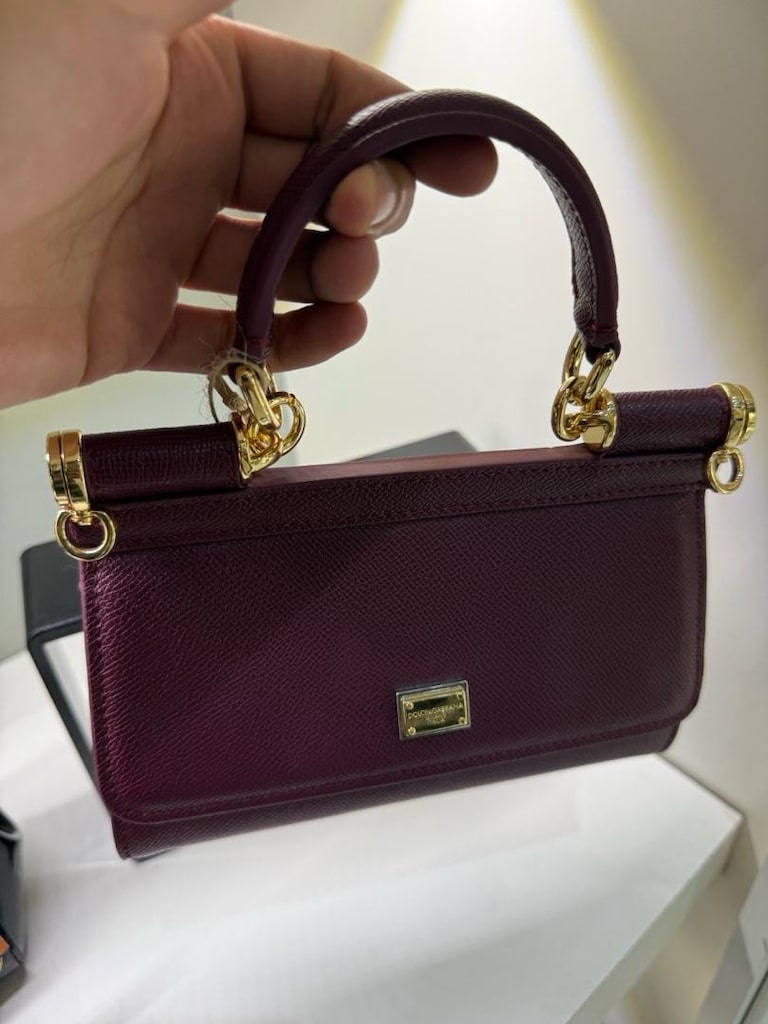 D&G Sicily Lüks Bordo El ve Omuz Çantası - 10