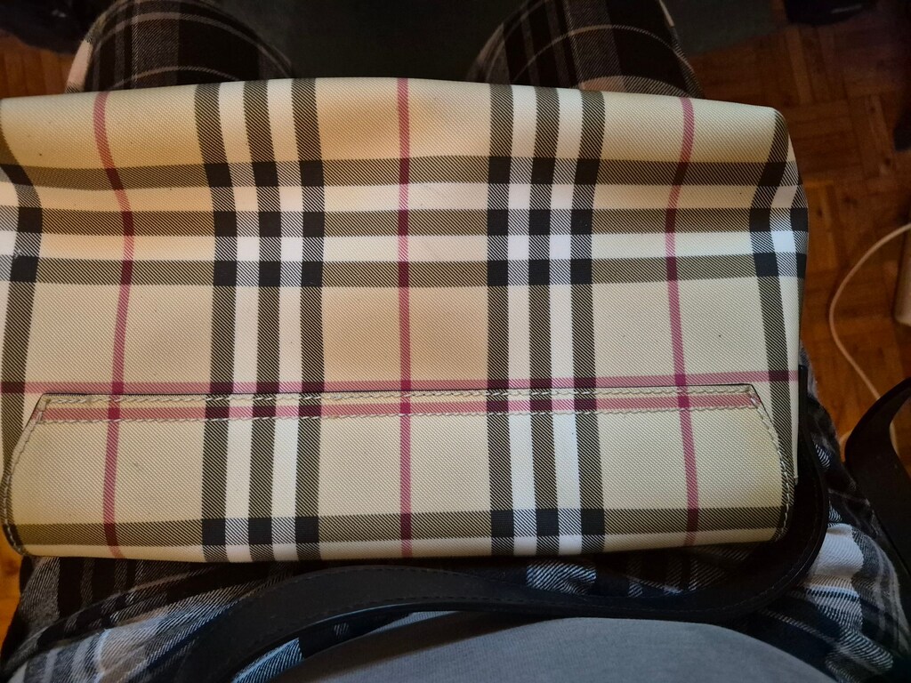 Burberry Nova Check Canvas Flap Sırt omuz Çantası Orijinal - 5